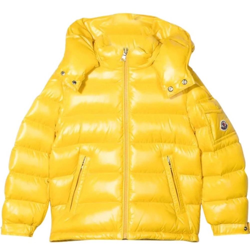 MONCLER Unisex Yellow puffer removable hood